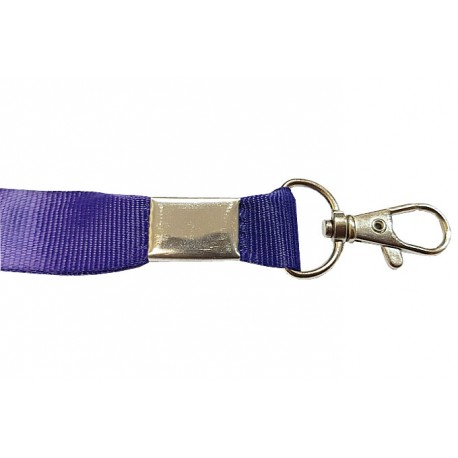 Лента 20 мм для бейджа фиолетовая с карабином люкс