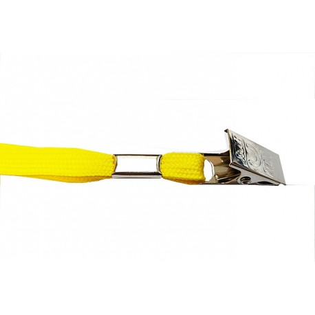 Лента 9 мм для бейджа желтая с клипсой