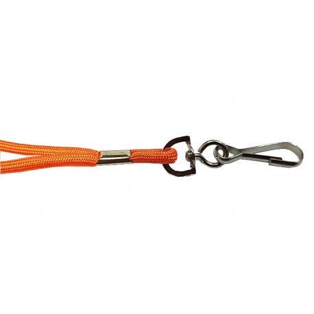 Шнурок для бейджа оранжевый с карабином